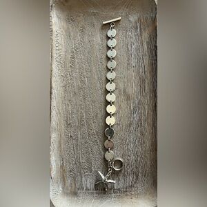 Silver 8” Disc Charm Bracelet